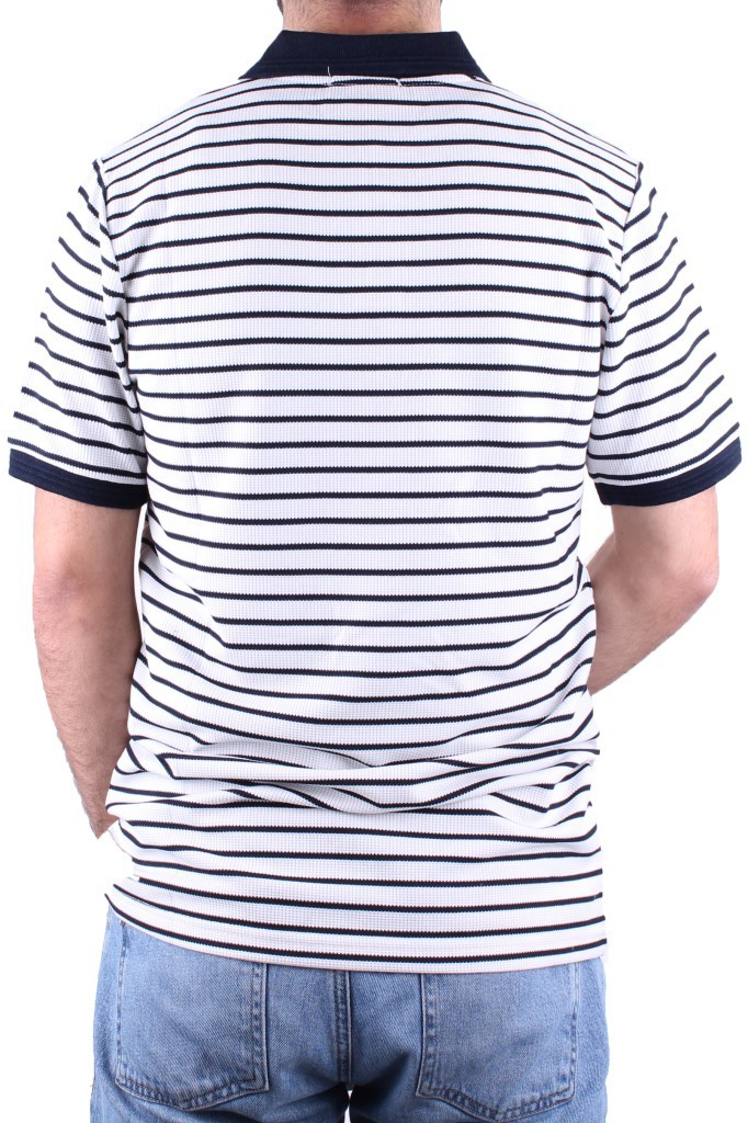 Dagoster  Dmg23-231237  Beyaz Lacivert Günlük Çizgili Polo Yaka Er