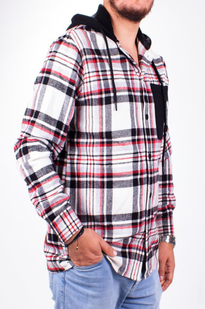 Dagoster  Dmg23-193714 Ekru Kırmızı Günlük Kapüşonlu Oversize Odun