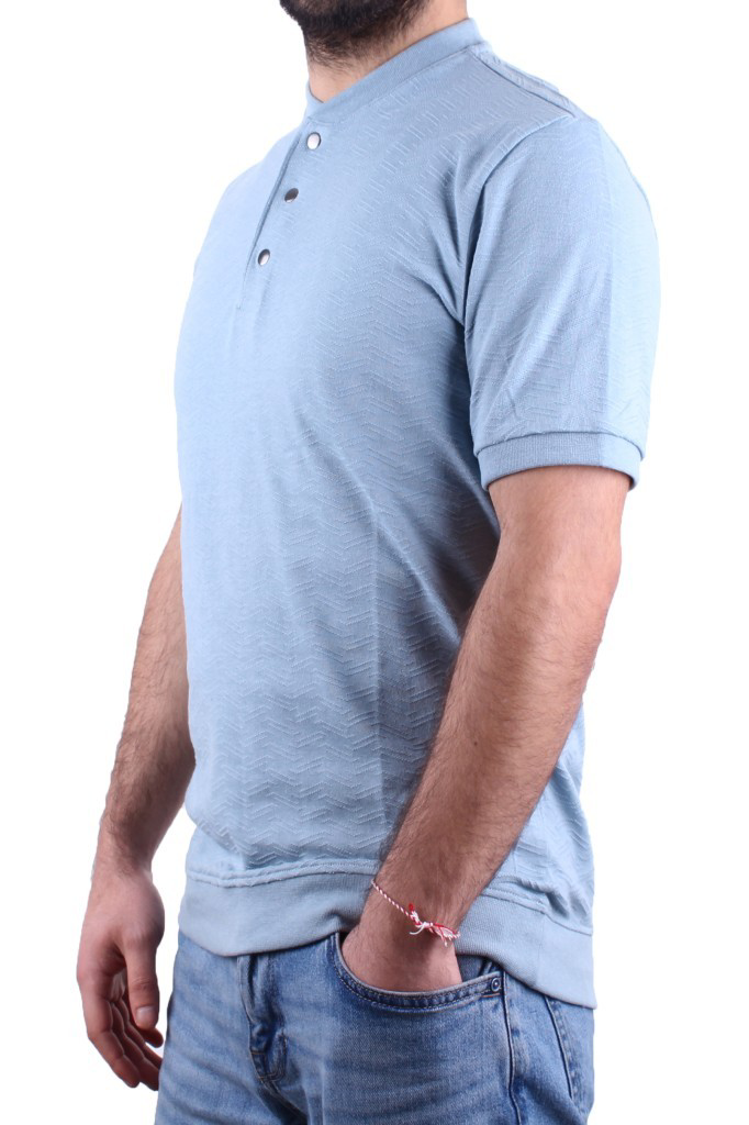 Dagoster  Dmg23-211240 Mavi Günlük Hakim Yaka Erkek Tişört