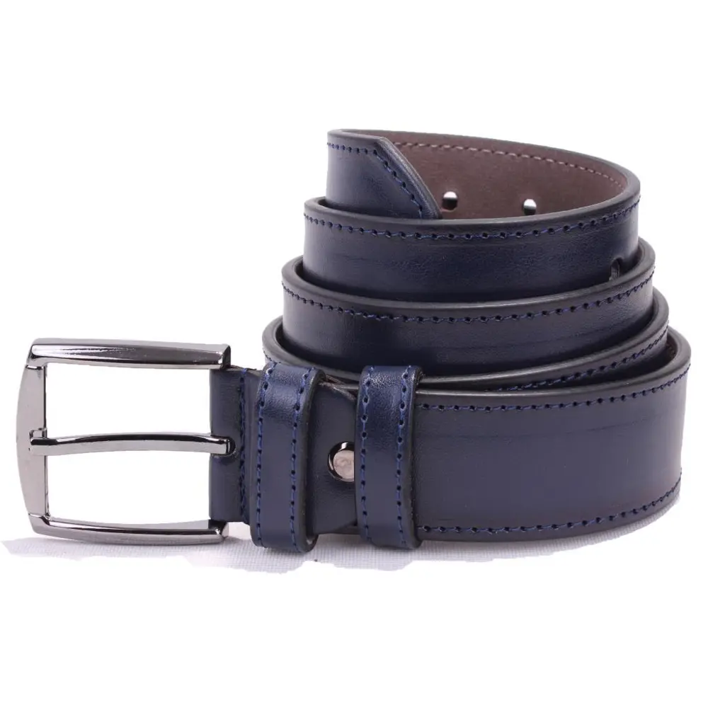 Dagoster DMK26-354 Lacivert 4 cm Suni Deri Erkek Kemer