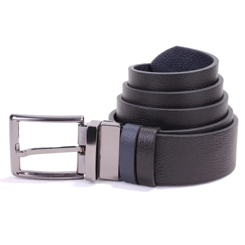 Dagoster DMK26-465DG Siyah Lacivert 4 cm Çift Taraflı Hakiki Deri