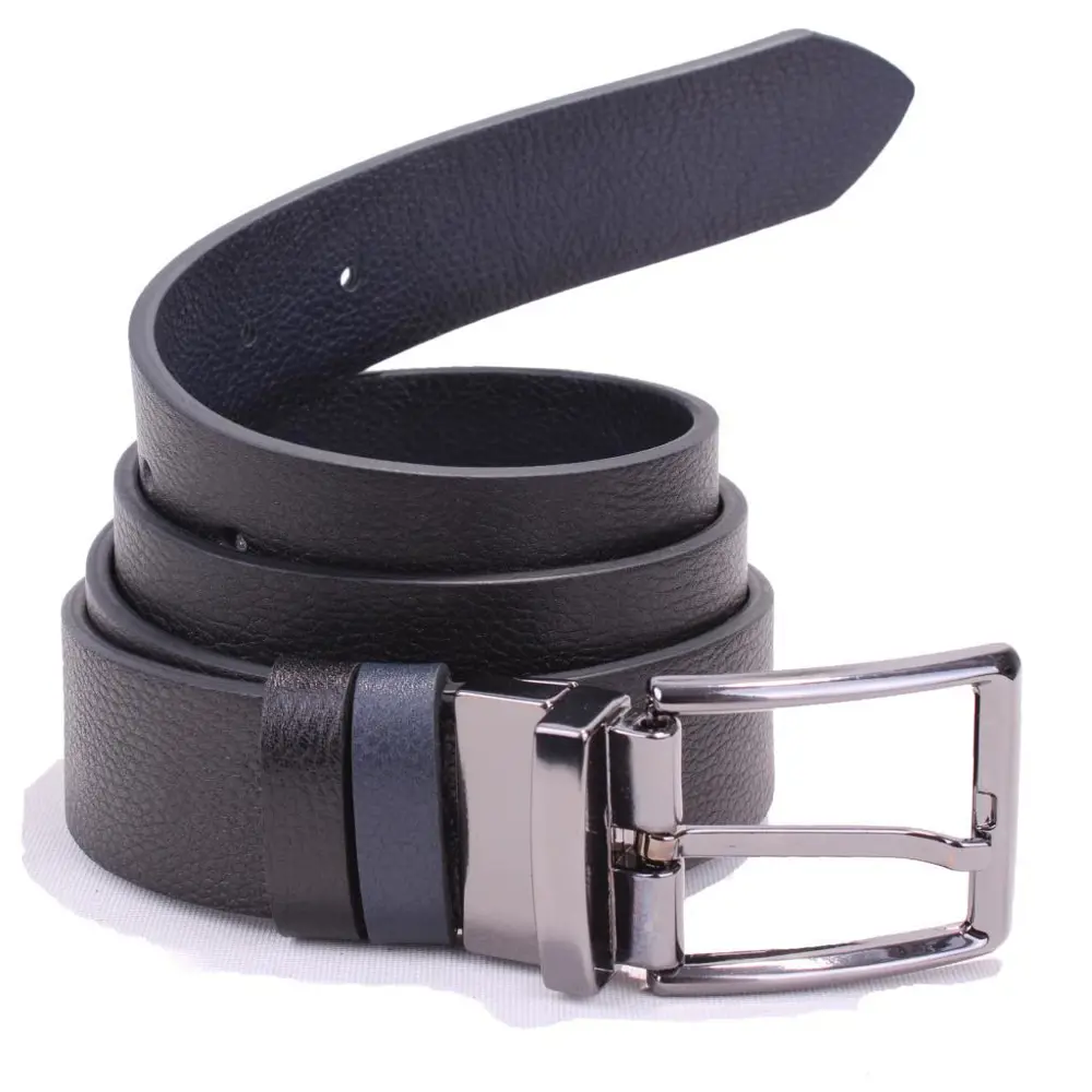 Dagoster DMK26-465DG Siyah Lacivert 4 cm Çift Taraflı Hakiki Deri
