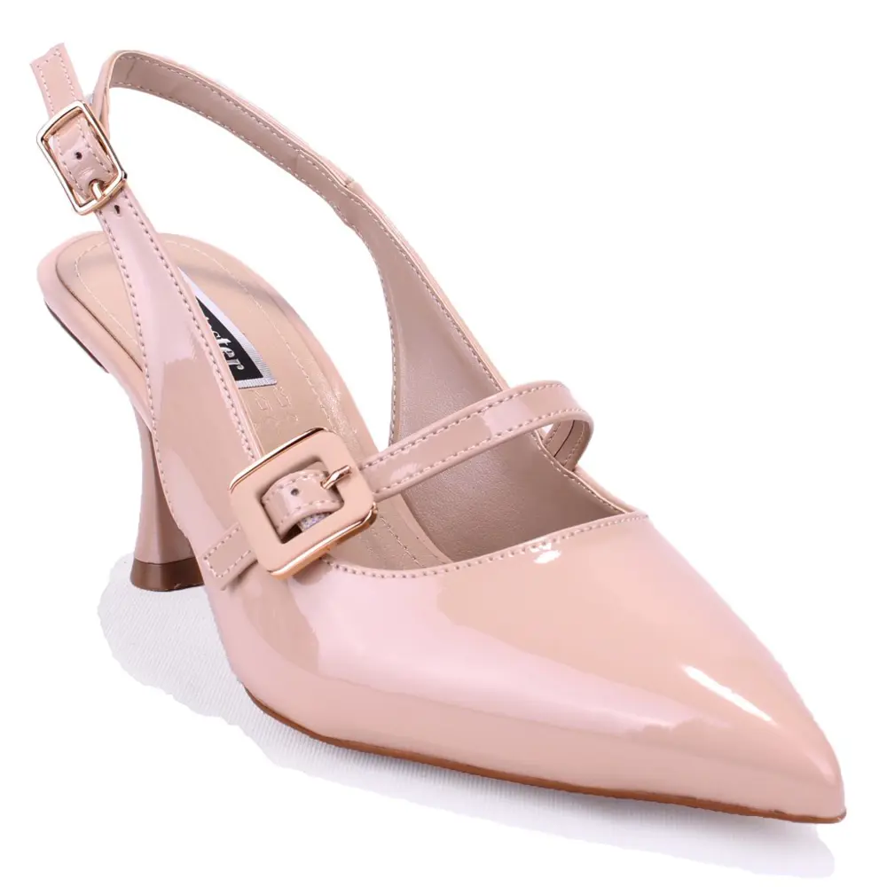 Dagoster DZA07-108525641 Bej Rugan Klasik Topuklu Kadın Ayakkabı