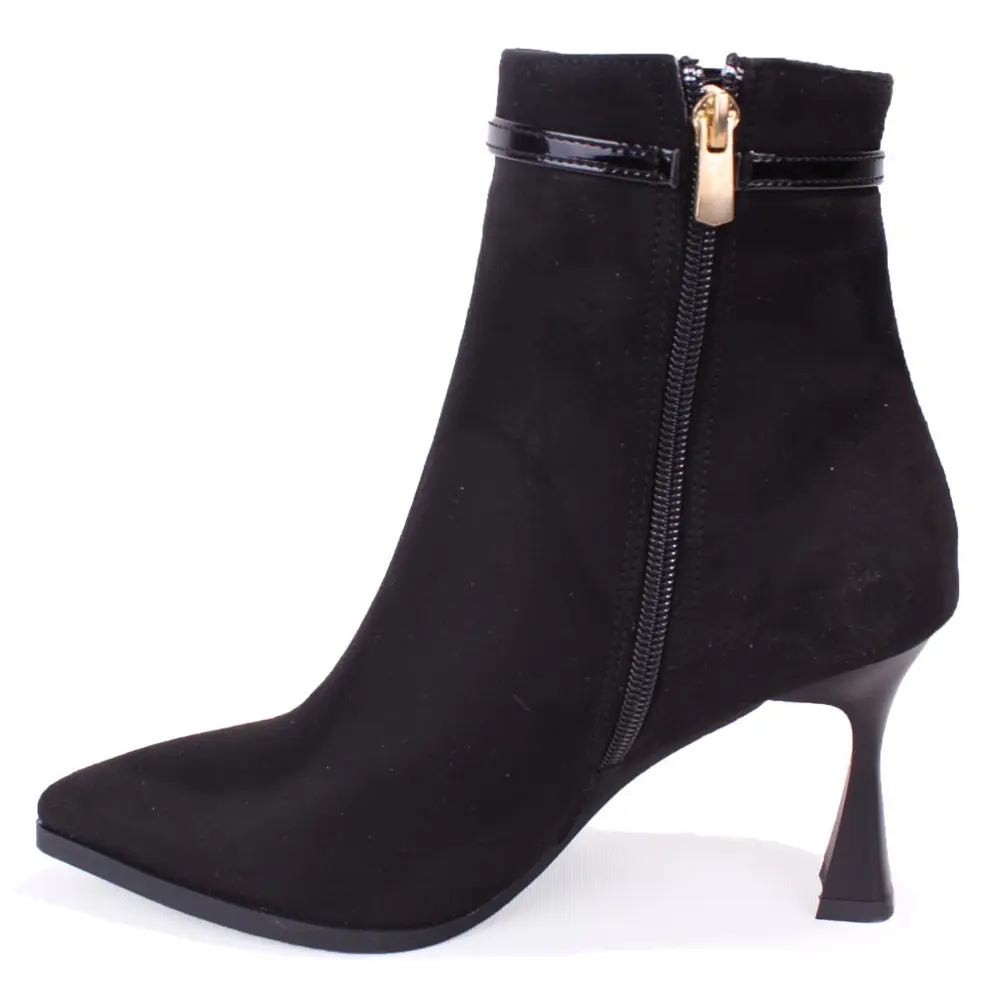 Dagoster DZA07-11332005 Siyah Süet Klasik Topuklu Kadın Bot