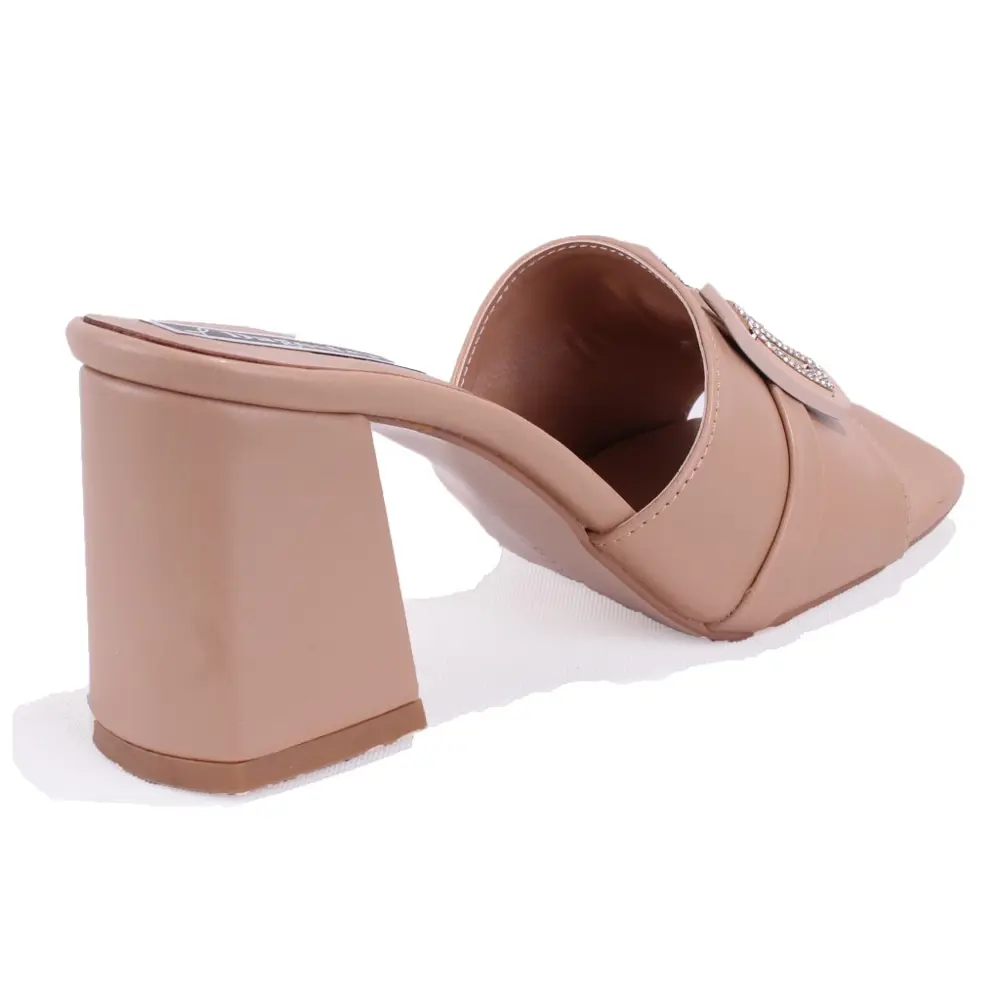 Dagoster DZA07-114216 Nut Topuklu Abiye Kadın Terlik