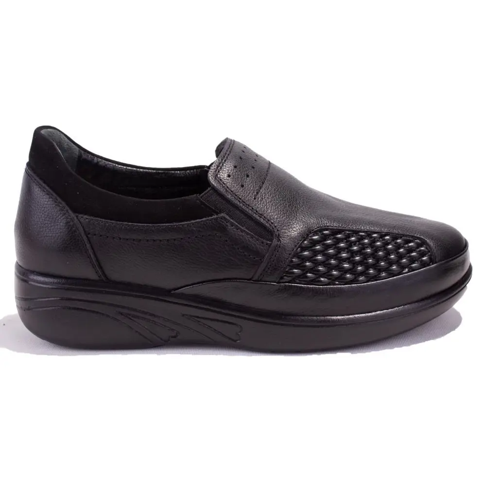 Dagoster DZA07-122042631 Siyah Ortopedik Günlük  Deri Kadın Ayakk