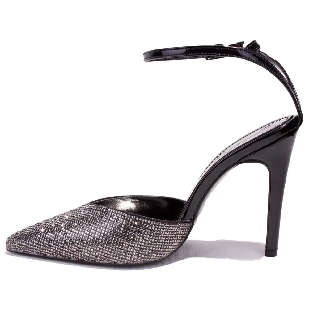 Dagoster DZA07-1240870 Siyah Rugan Taşlı Abiye Topuklu Kadın Ayak