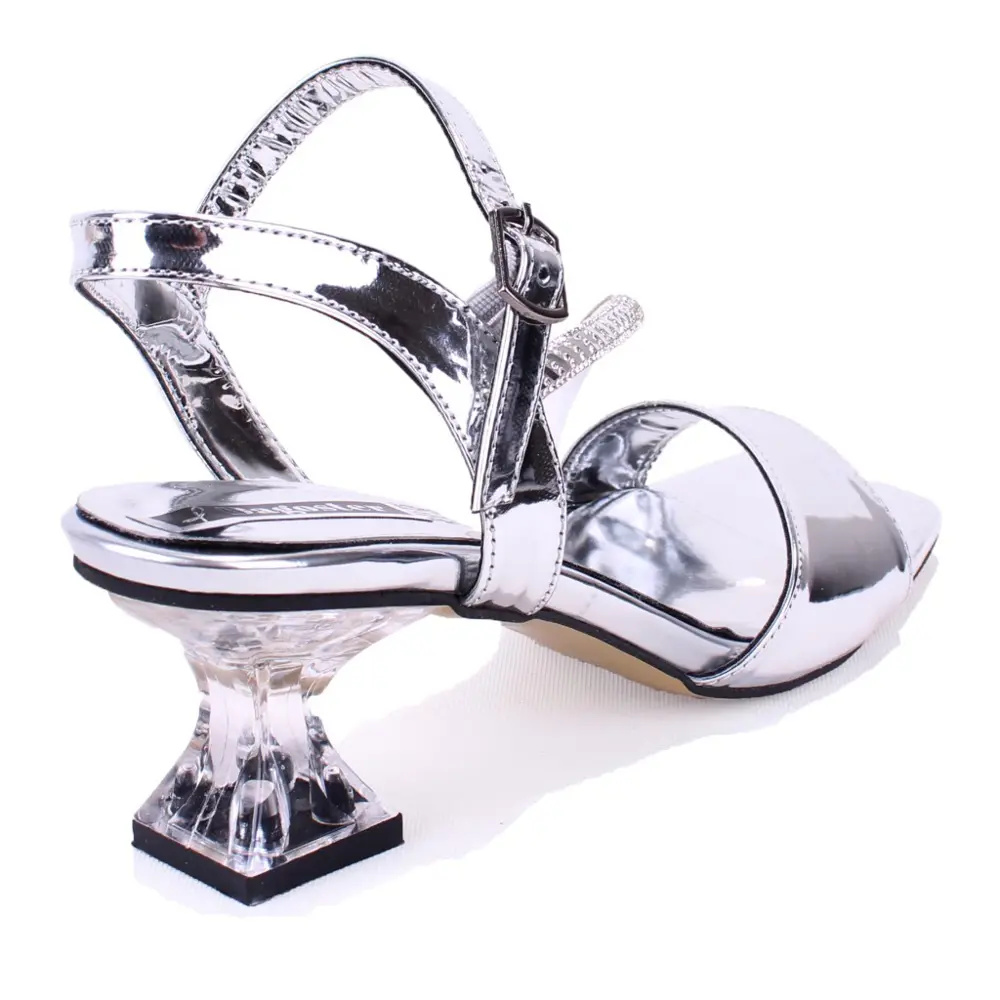 Dagoster DZA07-1284051 Gümüş Ayna İnce Topuklu Abiye Kadın Ayakka