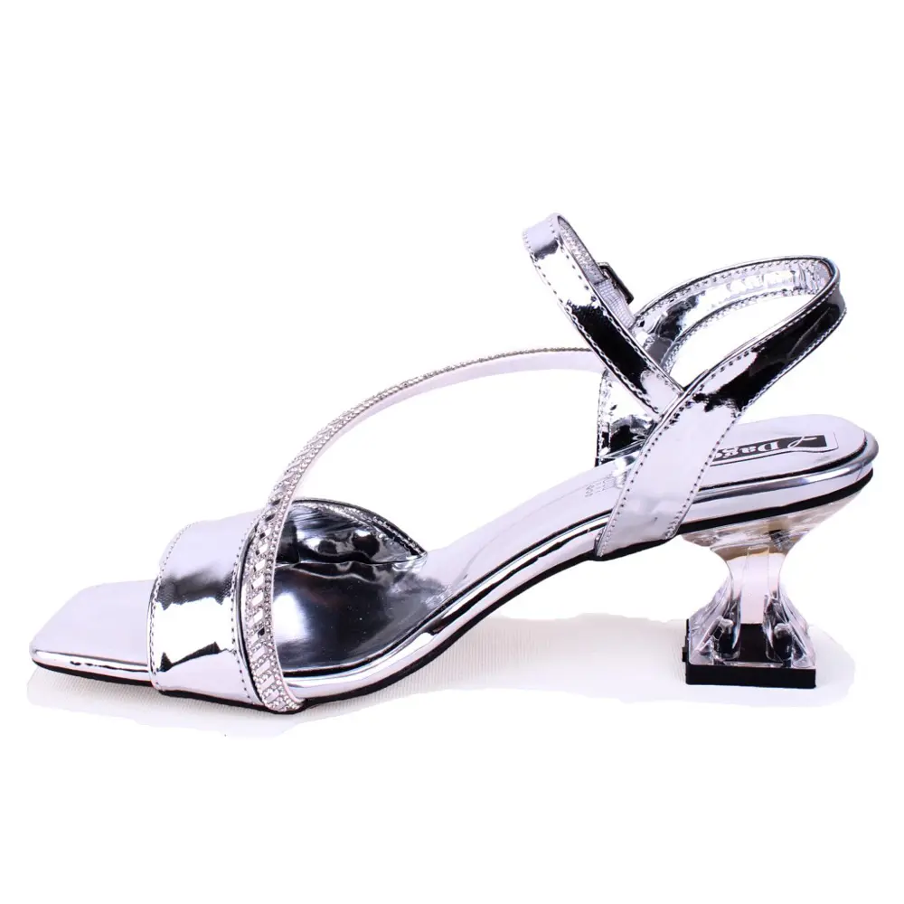 Dagoster DZA07-1284051 Gümüş Ayna İnce Topuklu Abiye Kadın Ayakka