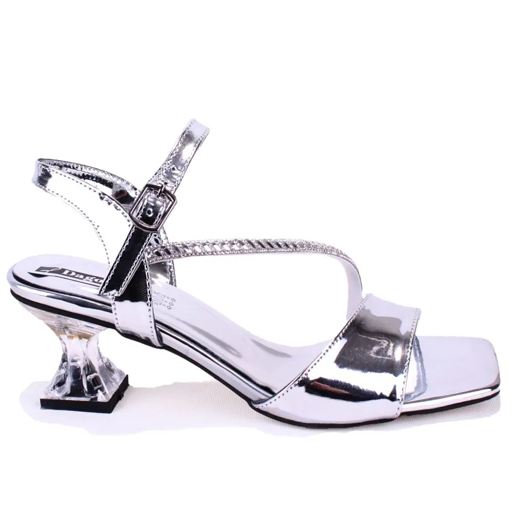 Dagoster DZA07-1284051 Gümüş Ayna İnce Topuklu Abiye Kadın Ayakka