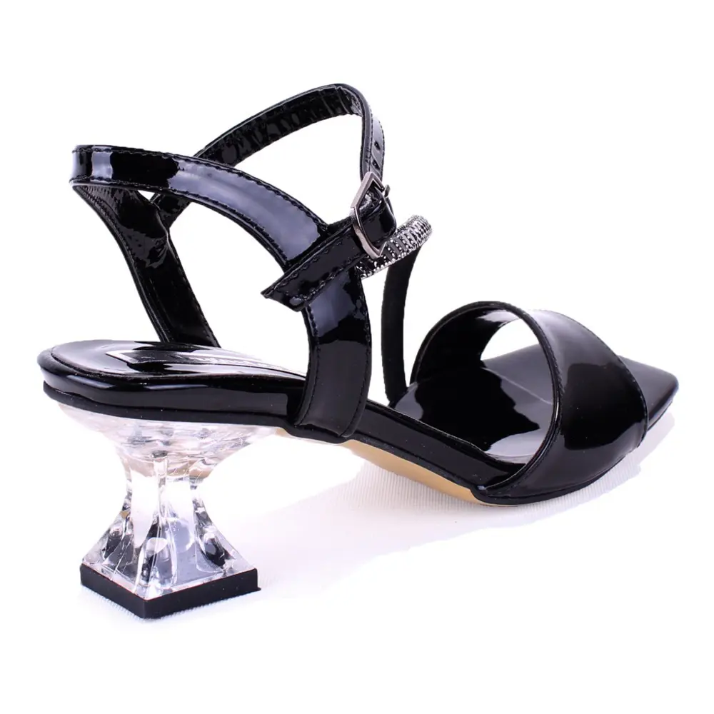 Dagoster DZA07-1284051 Siyah Ayna İnce Topuklu Abiye Kadın Ayakka