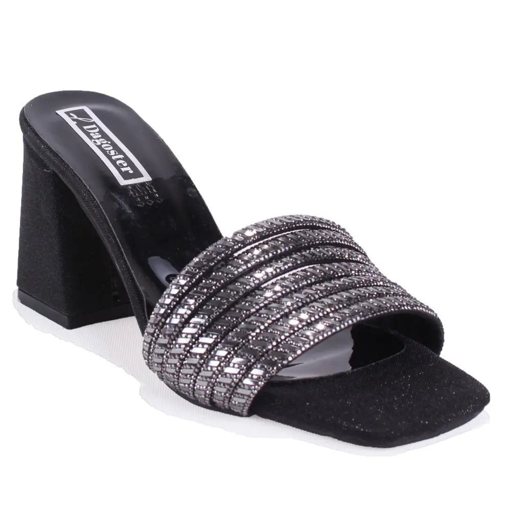 Dagoster DZA07-1284108 Siyah Topuklu Abiye Kadın Terlik Dagoster DZA07-1284108 Siyah Topuklu Abiye Kadın Terlik