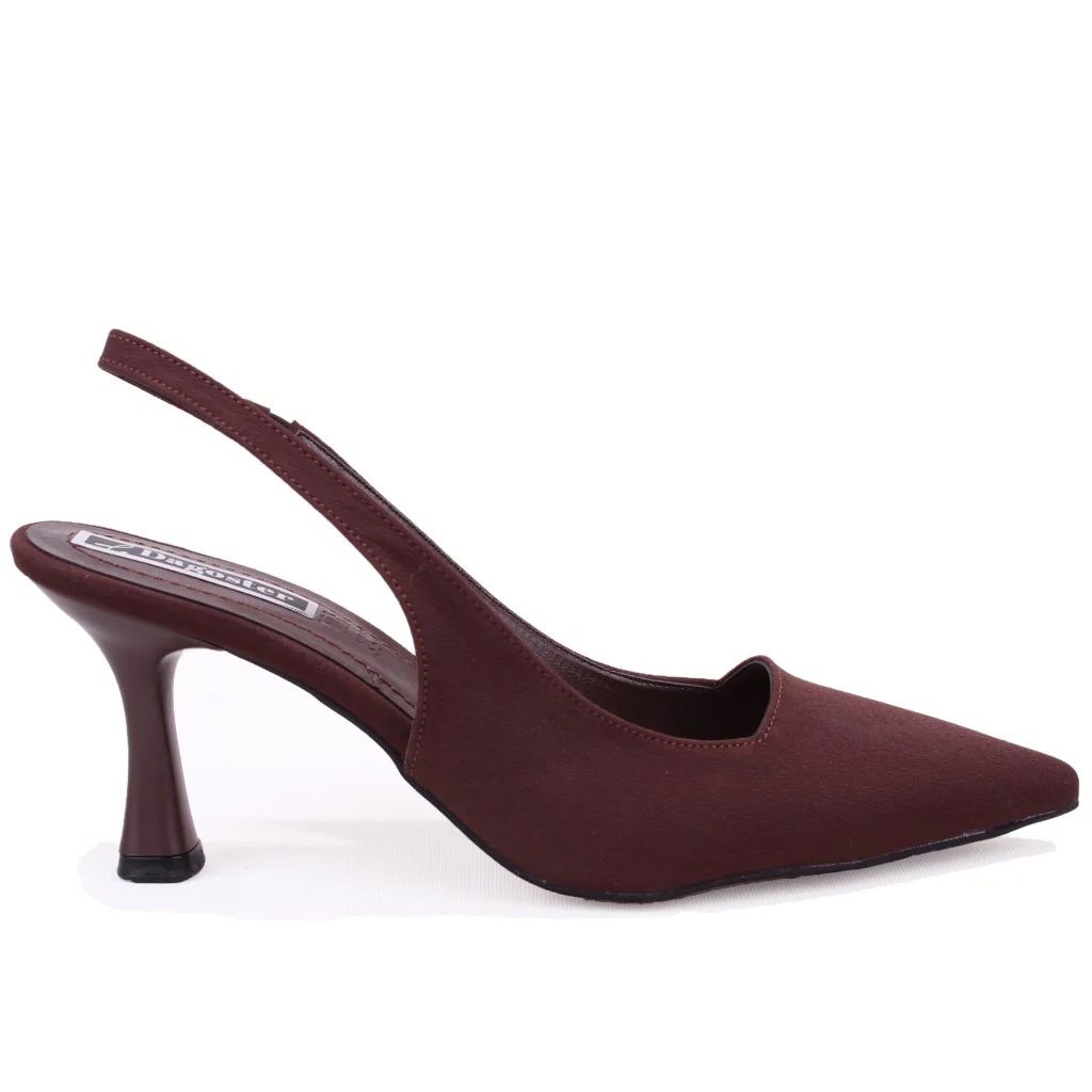Dagoster DZA07-1296052 Kahve 7,5 cm İnce Topuklu Klasik Kadın Aya