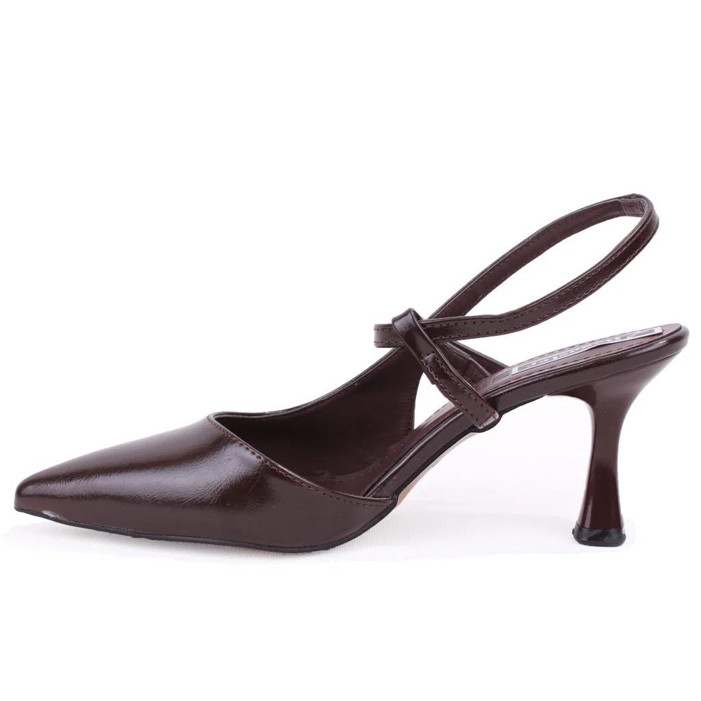 Dagoster DZA07-1296047 Kahve 8 cm İnce Topuklu Klasik Kadın Ayakk