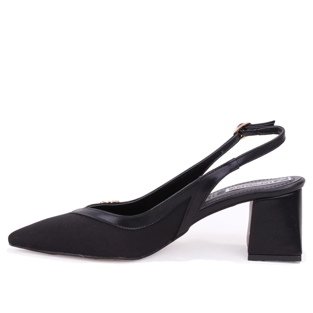 Dagoster DZA07-1296034 Siyah 7 cm Kalın Topuklu Klasik Kadın Ayak