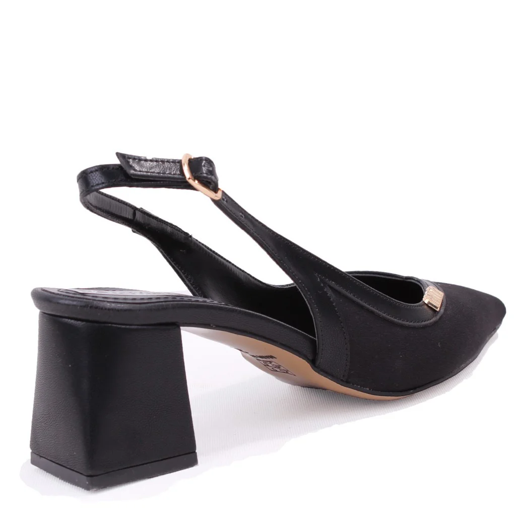 Dagoster DZA07-1296034 Siyah 7 cm Kalın Topuklu Klasik Kadın Ayak