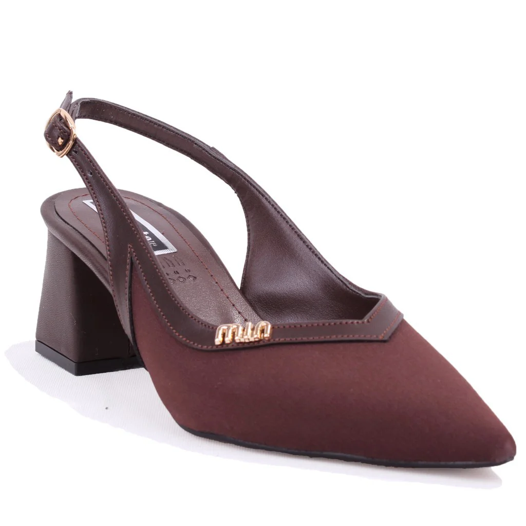 Dagoster DZA07-1296034 Kahve 7 cm Kalın Topuklu Klasik Kadın Ayak
