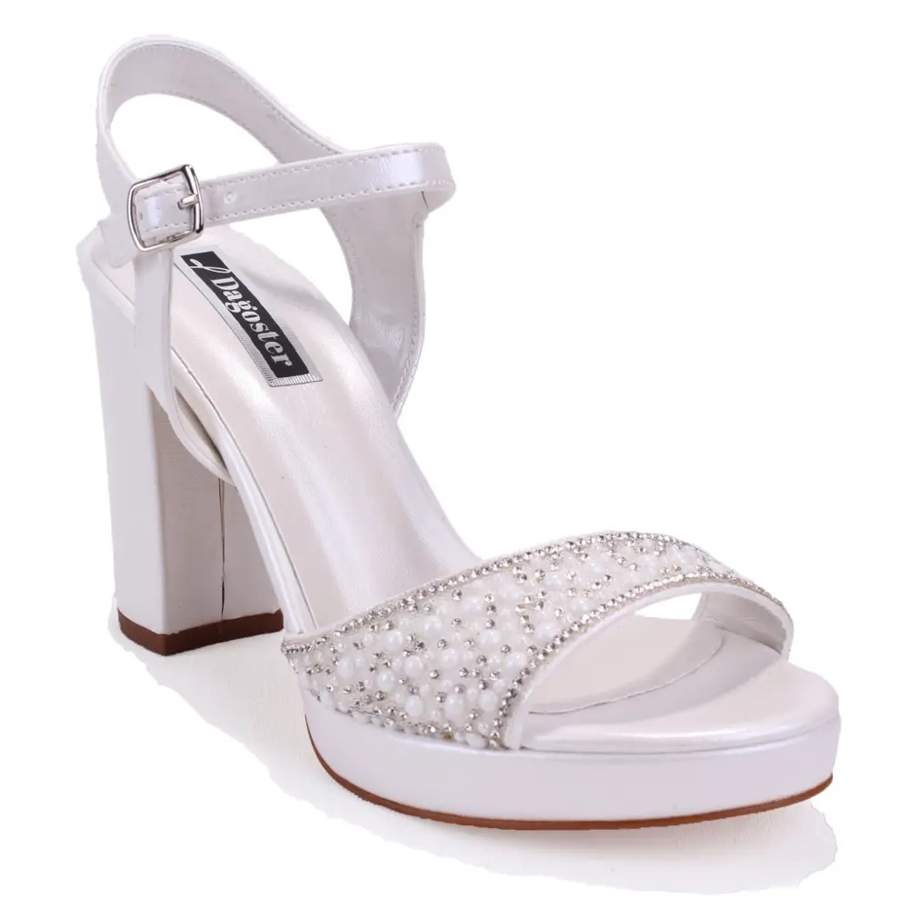 Dagoster DZA07-337140 Sedef Boncuklu  Platform Topuklu Kadın Ayak