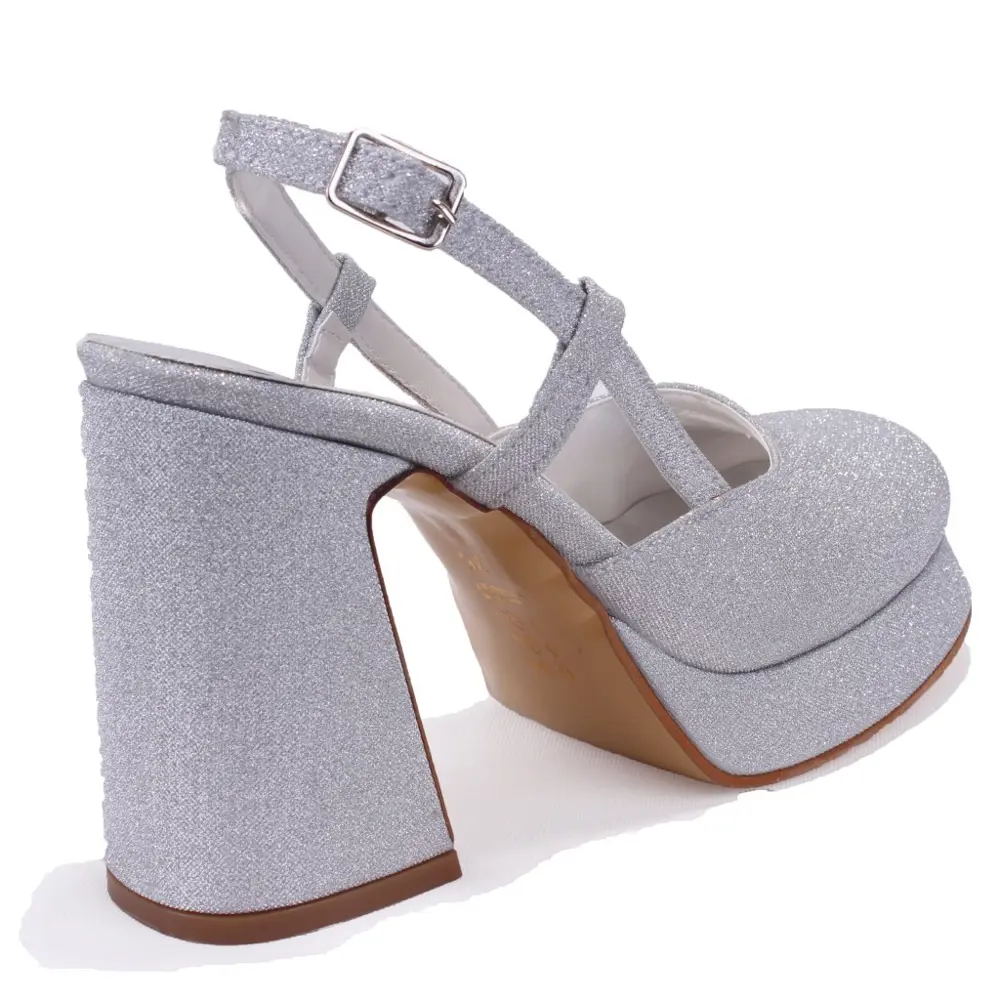Dagoster DZA07-337560 Gümüş Simli Platform Topuklu Kadın Ayakkab Dagoster DZA07-337560 Gümüş Simli Platform Topuklu Kadın Ayakkab