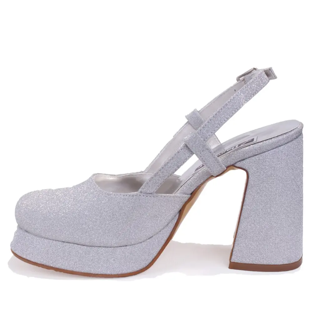 Dagoster DZA07-337560 Gümüş Simli Platform Topuklu Kadın Ayakkab Dagoster DZA07-337560 Gümüş Simli Platform Topuklu Kadın Ayakkab