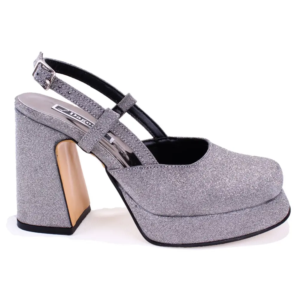 Dagoster DZA07-337560 Platin Simli Platform Topuklu Kadın Ayakka Dagoster DZA07-337560 Platin Simli Platform Topuklu Kadın Ayakka