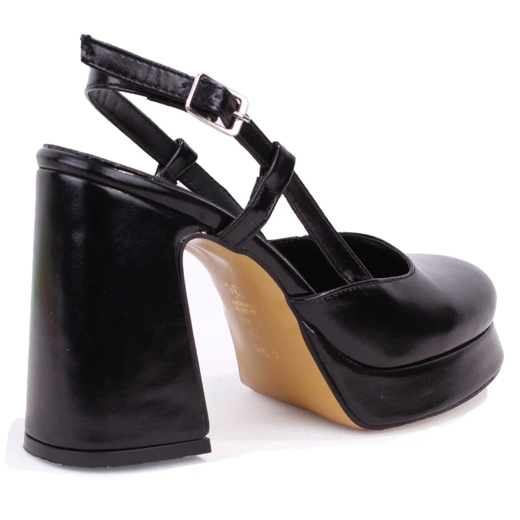 Dagoster DZA07-337560 Siyah 10 cm Kalın Topuklu Platform Kadın Ay