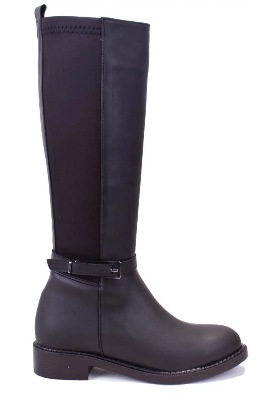 Dagoster DZA07-43624913 Siyah Günlük Streçli Düz Topuk Kadın Çizm