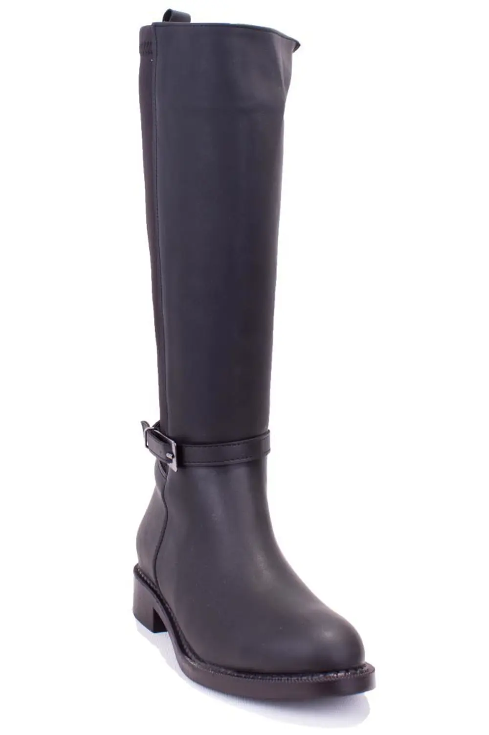 Dagoster DZA07-43624913 Siyah Günlük Streçli Düz Topuk Kadın Çizm