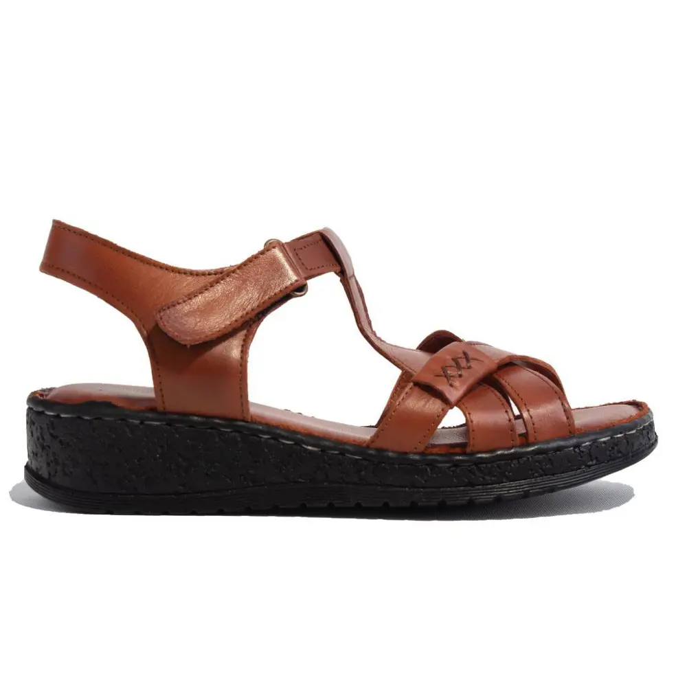 Dagoster DZA07-60021011 Taba Günlük Ortopedik Deri Kadın sandalet