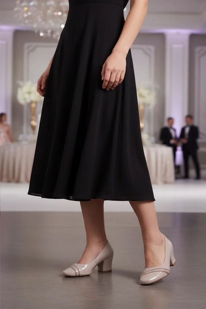 Dagoster DZA07-725541 Bej 6 cm Kalın Topuklu Klasik Kadın Ayakkab