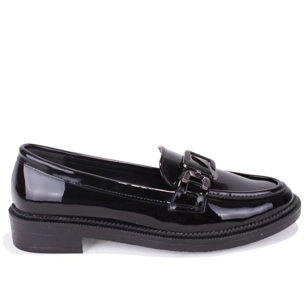 Dagoster DZA07-863701 Siyah Rugan Günlük Loafer  Kadın Ayakkabı