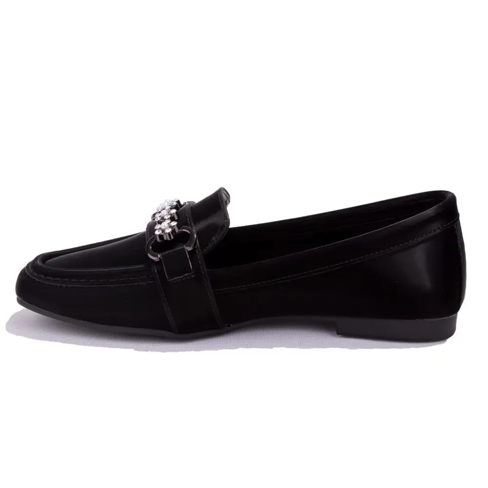 Dagoster DZA07-8692068 Siyah İpek Günlük Babet Kadın Ayakkabı