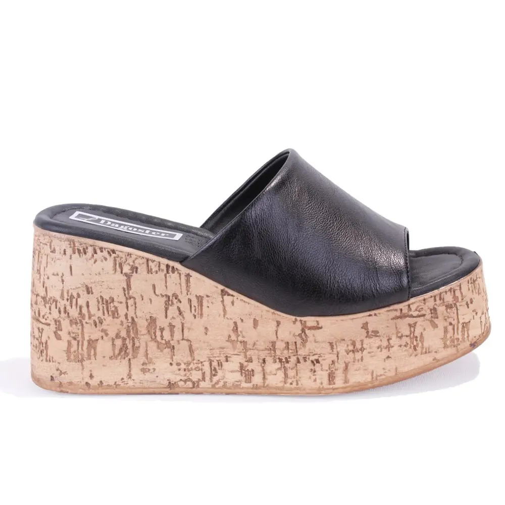 Dagoster DZA07-8961510 Siyah Ortopedik Günlük Feta Taban  Kadın T