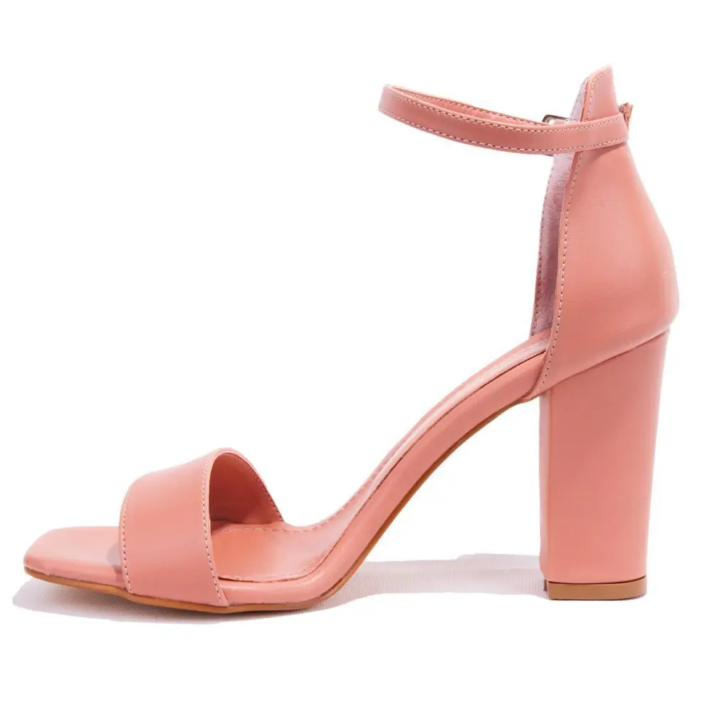 Dagoster DZA07-92823410 Pudra Tek Bantlı Klasik Topuklu Kadın Aya