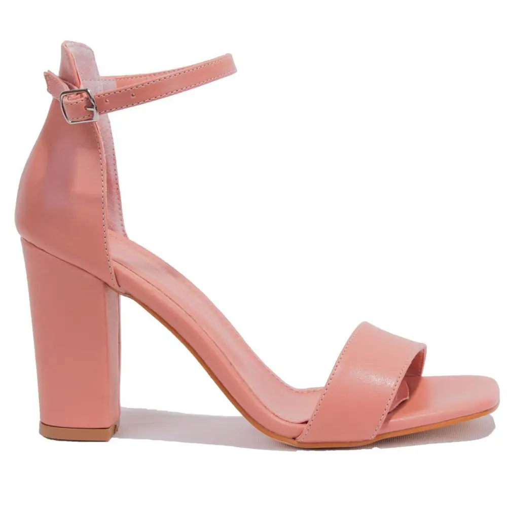 Dagoster DZA07-92823410 Pudra Tek Bantlı Klasik Topuklu Kadın Aya