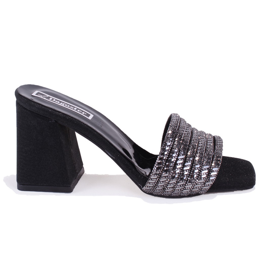 Dagoster  Dza07-1284108 Siyah Topuklu Abiye Kadın Terlik