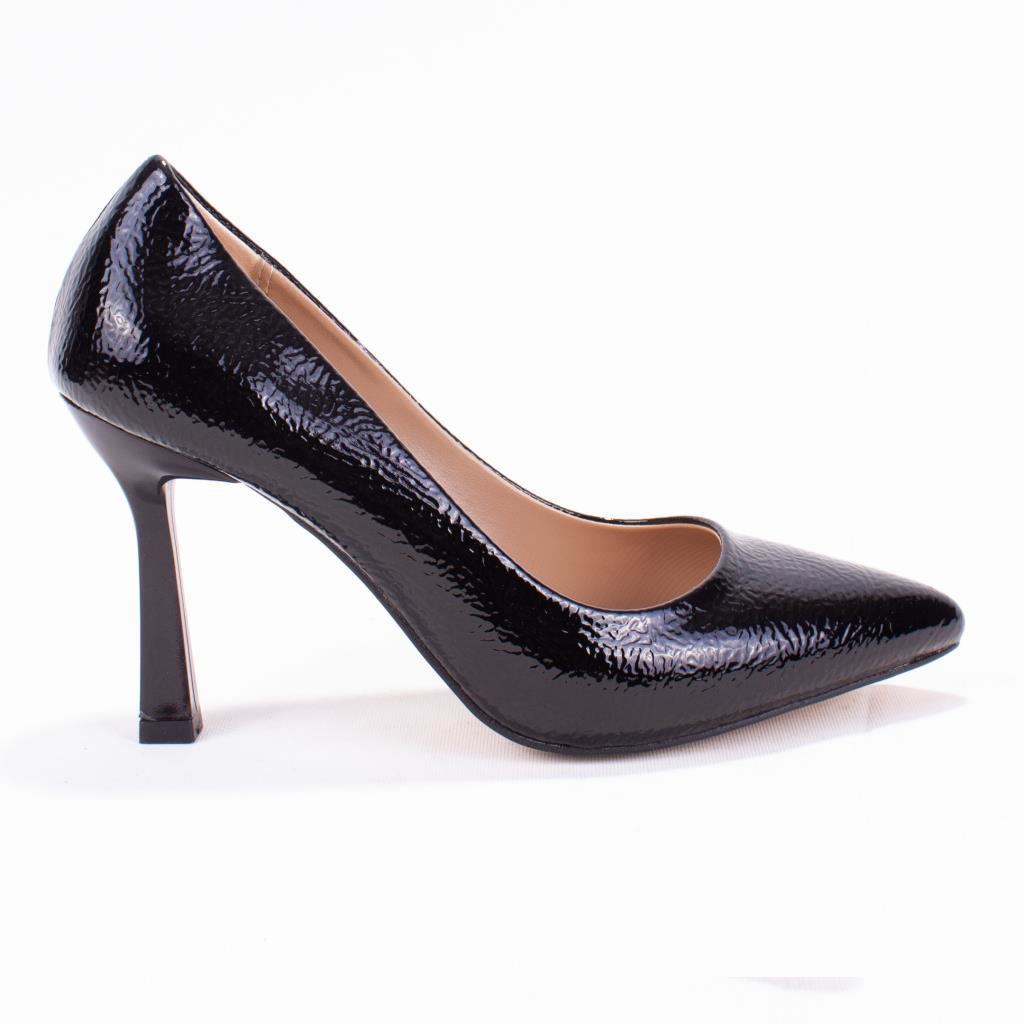 Dagoster  Dza07-388451 Siyah Rugan Stiletto Topuklu Kadın Ayakkabı