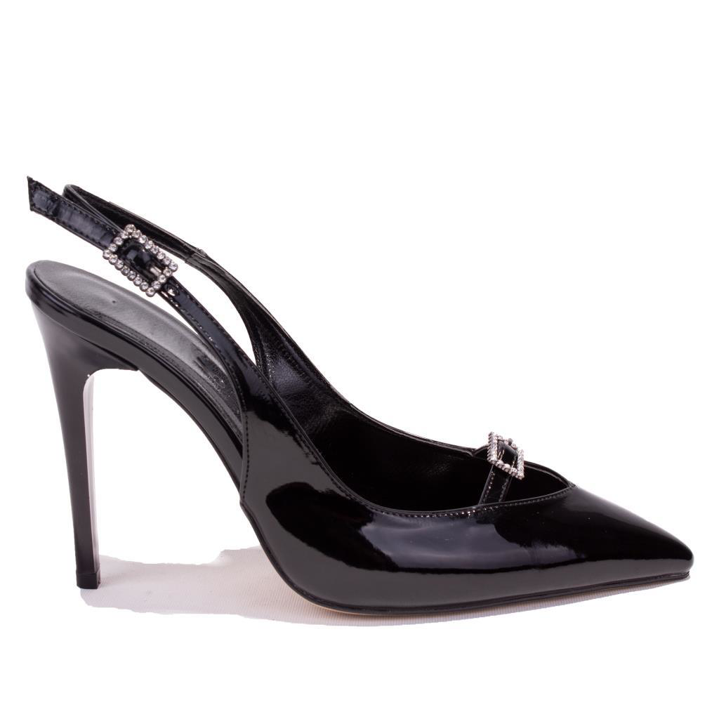 Dagoster  Dza07-388494 Siyah Rugan Abiye Topuklu Kadin Ayakkabi