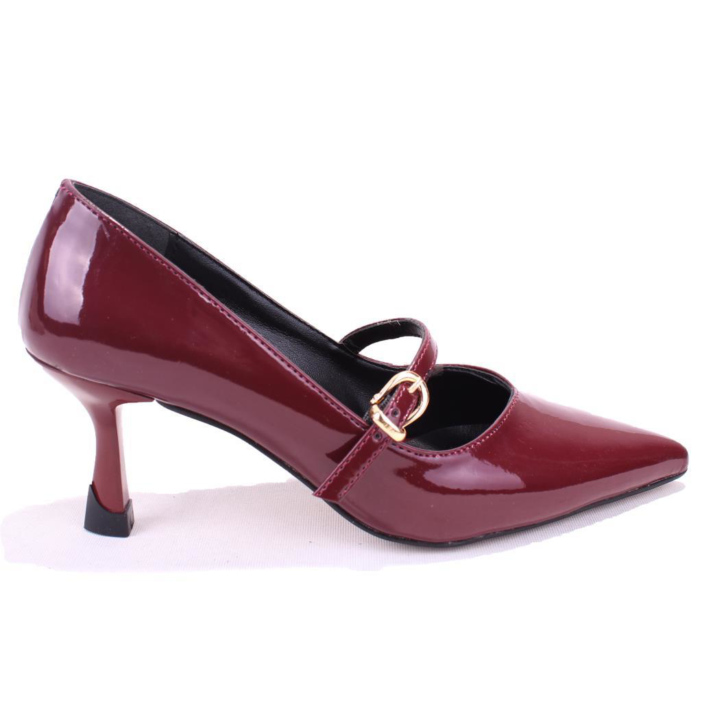 Dagoster  Dza07-389100 Bordo Rugan Stiletto Topuklu Kadın Ayakkabı