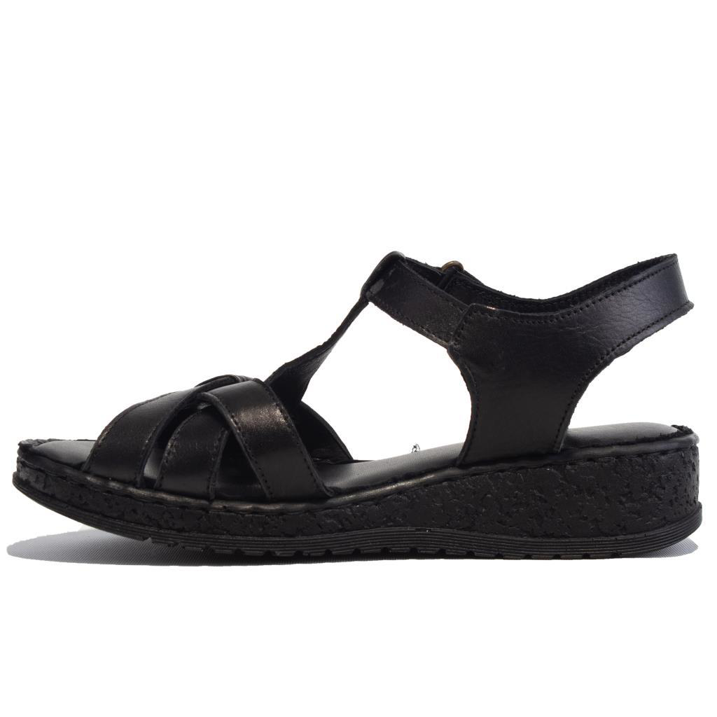 Dagoster Dza07-60021011 Siyah Günlük Ortopedik Deri Kadın Sandale Dagoster Dza07-60021011 Siyah Günlük Ortopedik Deri Kadın Sandale