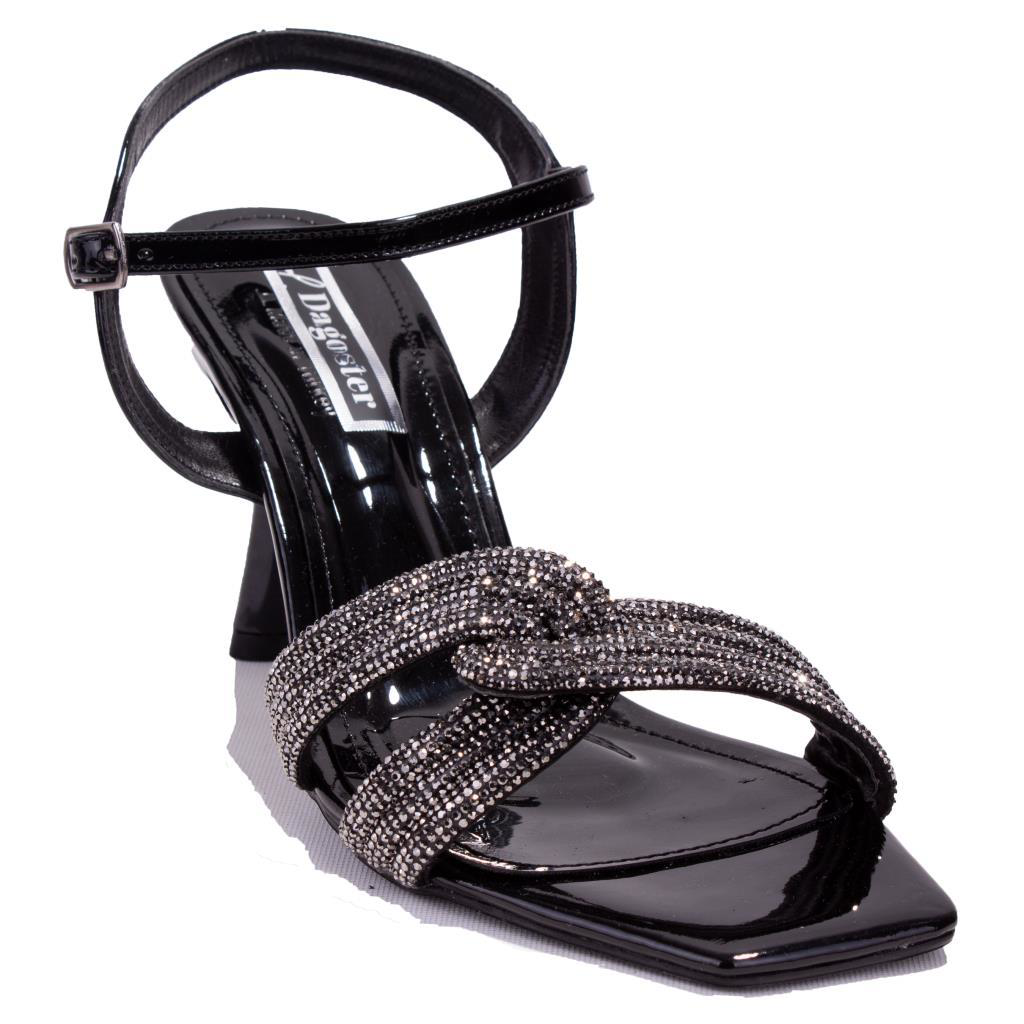 Dagoster  Dza07-405170 Siyah Taşli Abiye Topuklu Kadin Ayakkabi