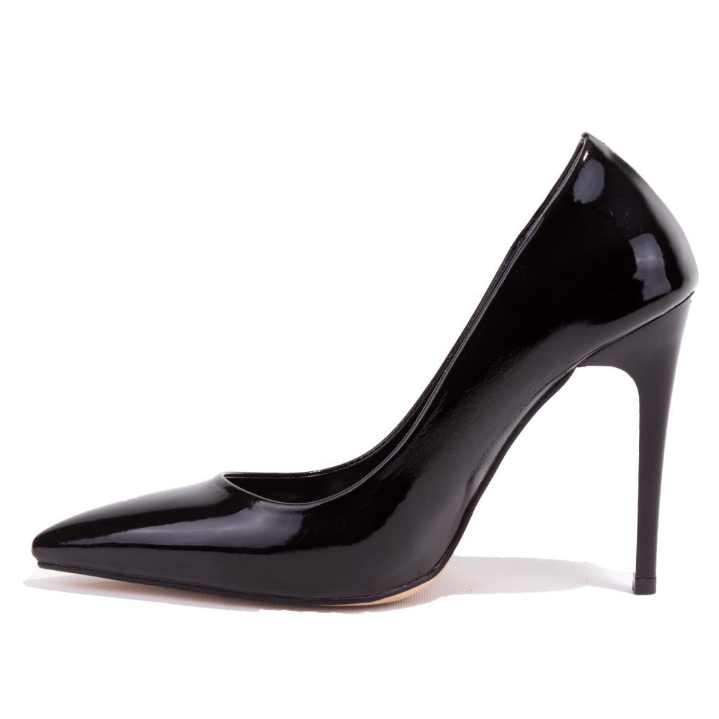 Dagoster  Dza07-388460 Siyah Rugan Stiletto Topuklu Kadın Ayakkabı