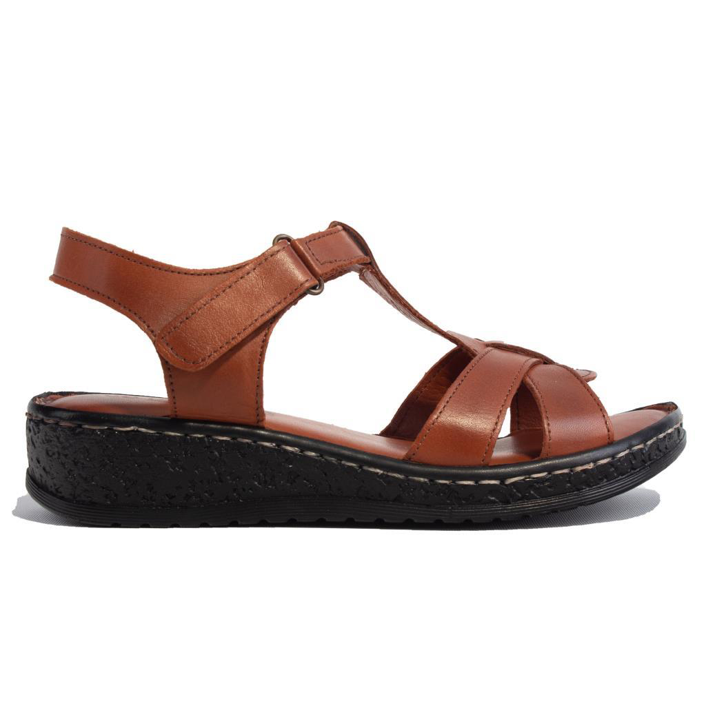 Dagoster  Dza07-60021015 Taba Günlük Ortopedik Deri Kadın Sandalet