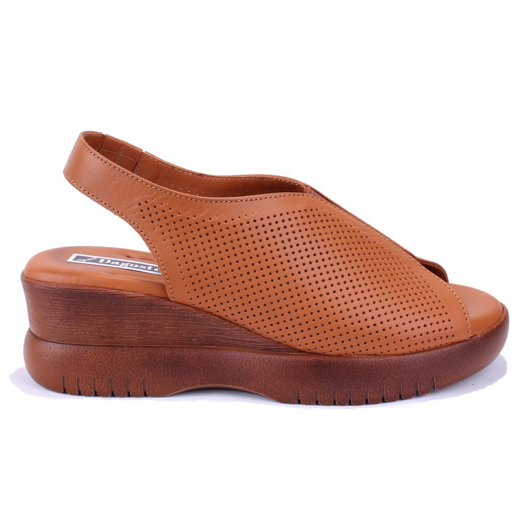 Dagoster  Dza07-9972521405 Taba Günlük Ortopedik Deri Kadın Sandal