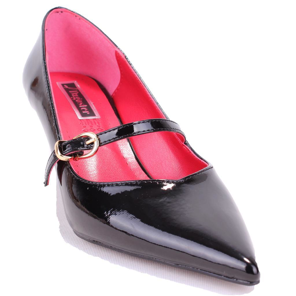 Dagoster  Dza07-389100 Siyah Rugan Stiletto Topuklu Kadın Ayakkabı