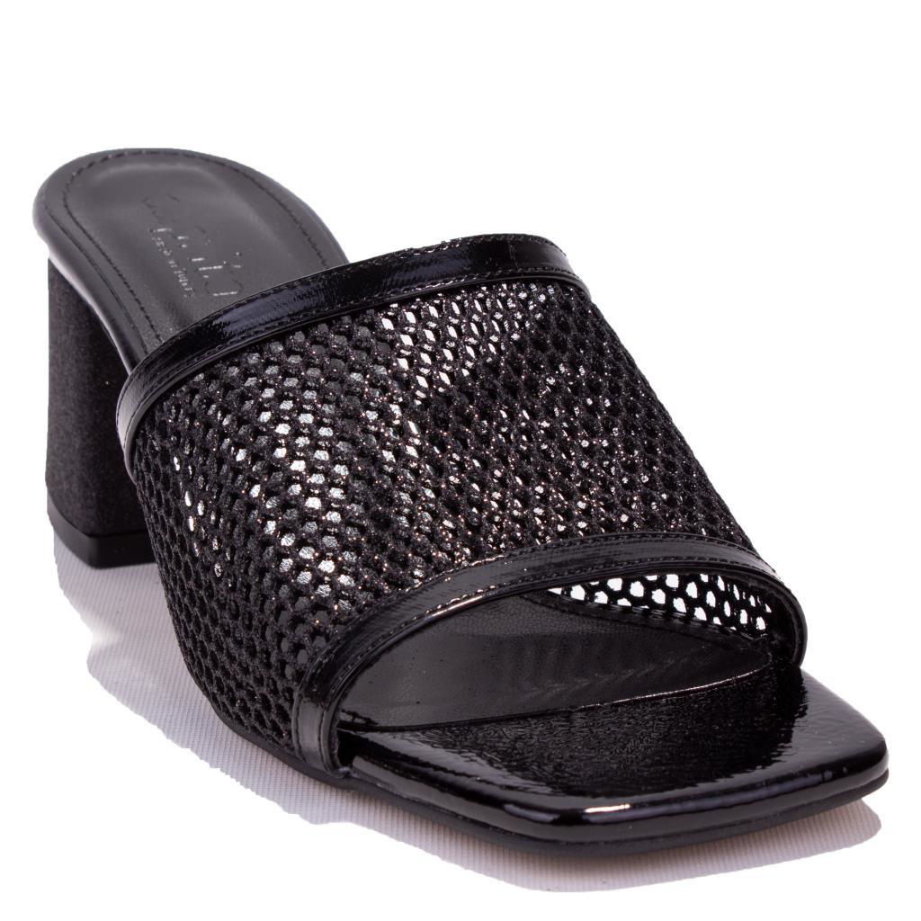 Dagoster  Dza07-1221106 Siyah Rugan Klasik Topuklu Kadın Terlik