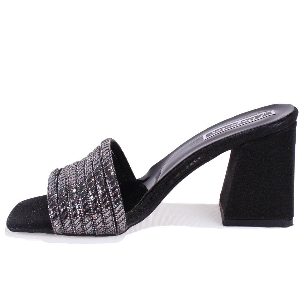 Dagoster  Dza07-1284108 Siyah Topuklu Abiye Kadın Terlik