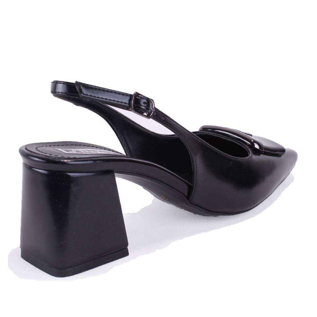 Dagoster  Dza07-11363017 Siyah Rugan Klasik Topuklu Kadın Ayakkabı