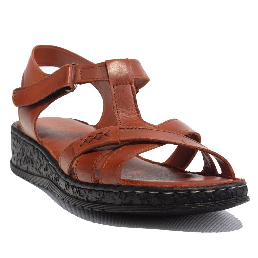 Dagoster  Dza07-60021011 Taba Günlük Ortopedik Deri Kadın Sandalet