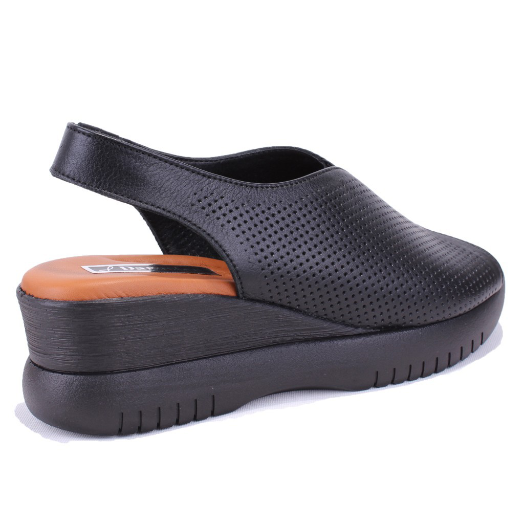 Dagoster  Dza07-9972521405 Siyah Günlük Ortopedik Deri Kadın Sanda